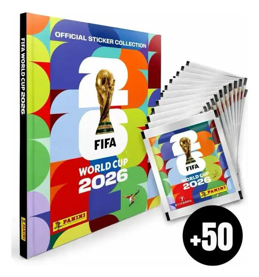 Álbum Oficial Panini FIFA World Cup 2026 Tapa Dura Original + 50 SOBRES